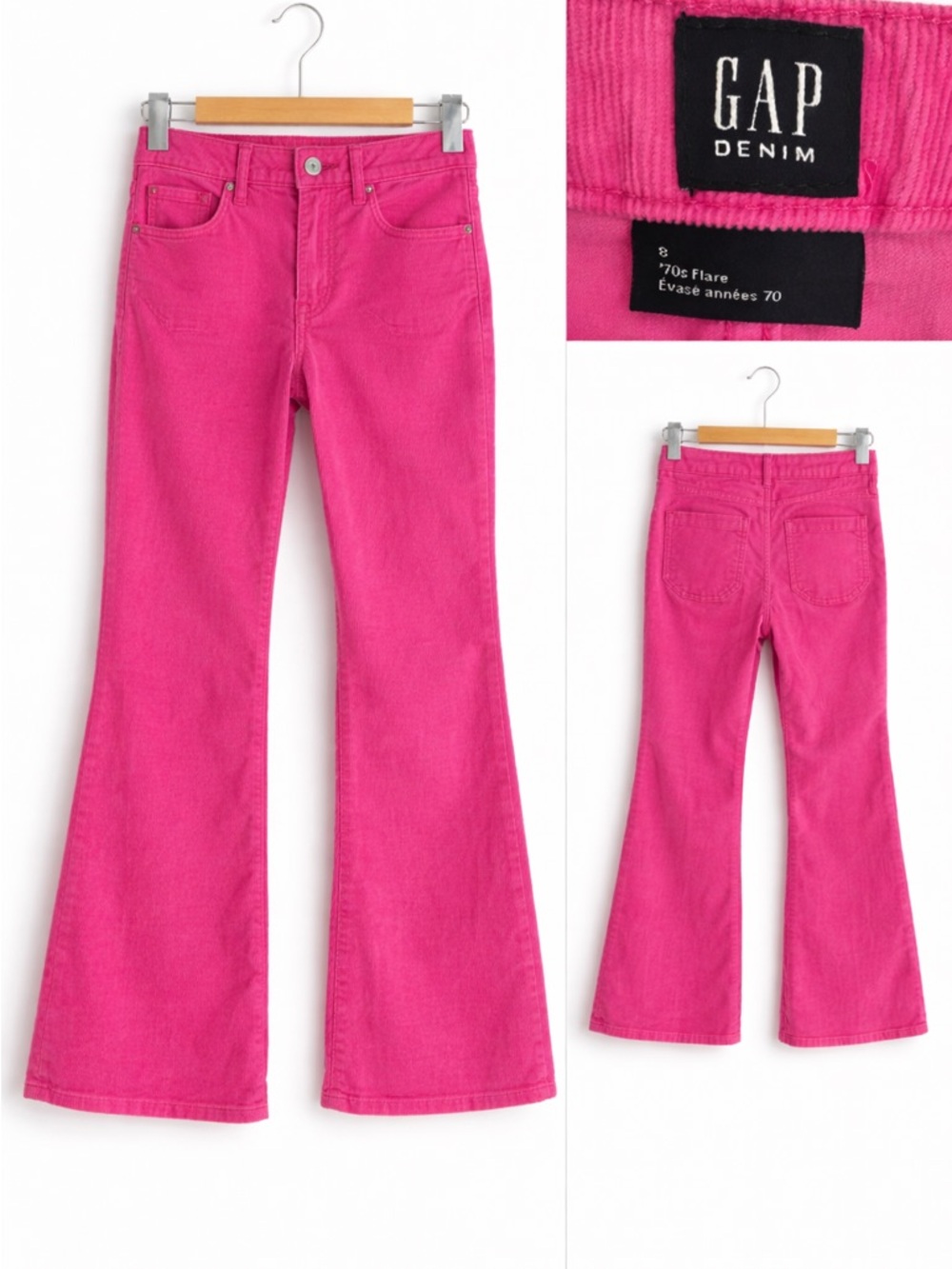 💕 GAP Kids Pink Corduroy 70s Flare Pants – Size 8 💕